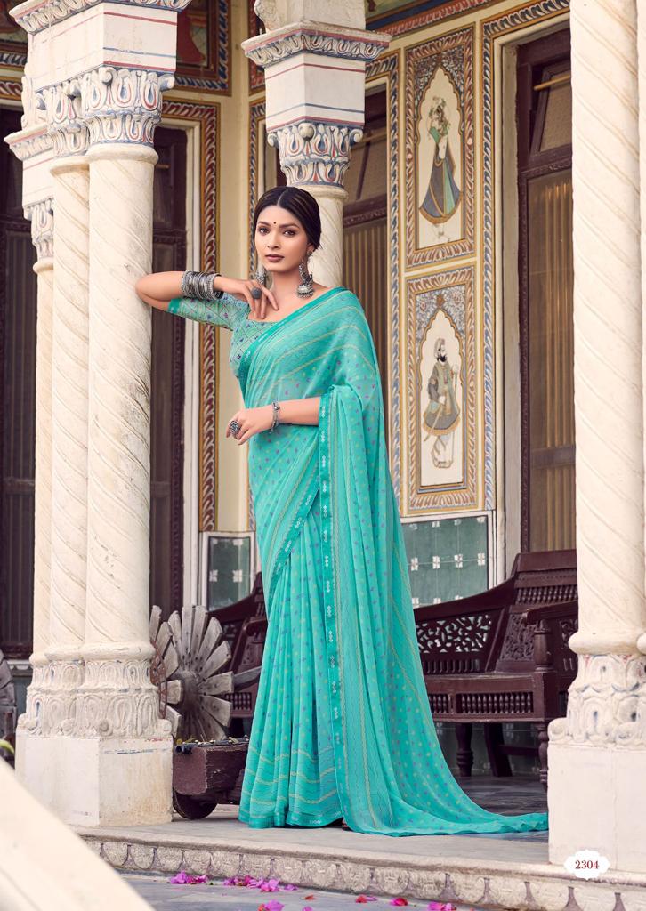 Kashvi Rangrez Printed Georgette Designer Fancy Wear Saree Collection